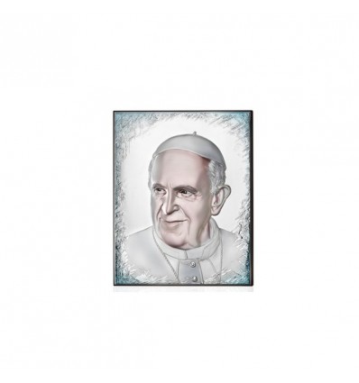 444679 Papa Francesco 11,5x14 colorato retro legno