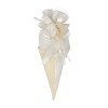 /867X063 Cono bicolore cot.c/roselline CREMA/BIANCO