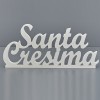 /11301443 Scritta corsivo SANTA CRESIMA cm60x25h legno BIANCO