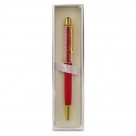 1347004 Penna strass cm14 c/gancio ROSSO/ORO giftbox