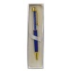 1347005 Penna strass cm14 c/gancio BLU/ORO giftbox