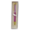 1347006 Penna strass cm14 c/gancio FUXIA/ORO giftbox