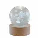 10181213 Globo led ORSETTO picc. d.6 vetro+base legn c/scat.regalo