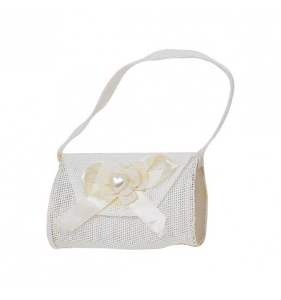 /CK1560-P Borsetta stoffa manico pois PANNA