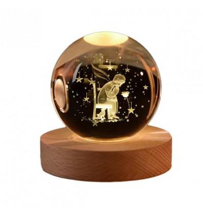 10181203 Globo PRINCIPE led gde h11 vetro base legno c/scat. regalo