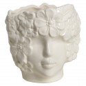 /TB 1706 Vaso testa fiorita 12x11,8 crm bianco