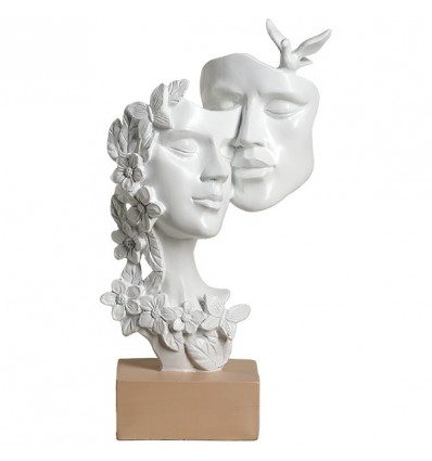 /TB 1780a Statua Amanti fiori h27,5 bianca GIFT BOX