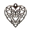 CK6039 Pendente cuore trafor. 2x2 metallo