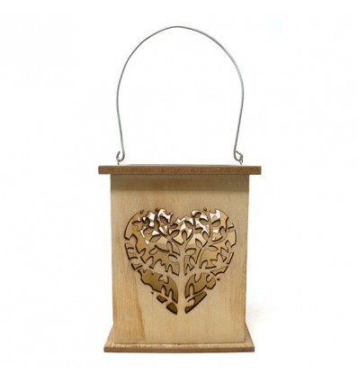 /QLUX18158 Lanterna lgn 17x17x21h cuore c/albero vita