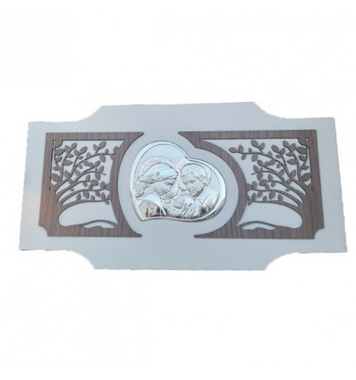 /E5020 Quadro 57x30h SACRA FAMIGLIA a cuore sagom.