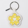 /TKSP/411 Portachiavi ecopelle bianco h9,5 FIORE giallo