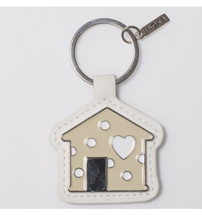 /TKSP/412 Portachiavi ecopelle bianco h9 CASA beige