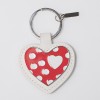 /TKSP/415 Portachiavi ecopelle bianco h9,5 CUORE rosso