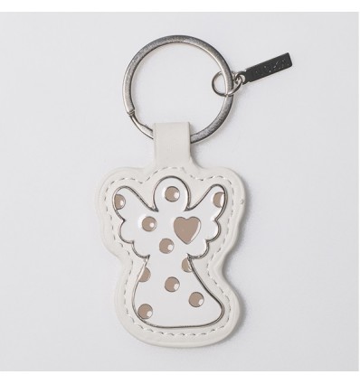 /TKSP/418 Portachiavi ecopelle bianco h9,5 ANGELO bianco