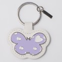 /TKSP/419 Portachiavi ecopelle bianco h8 FARFALLA lilla