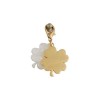 /CHSP/383 Ciondolo doppio QUADRIFOGLIO bianco/ORO
