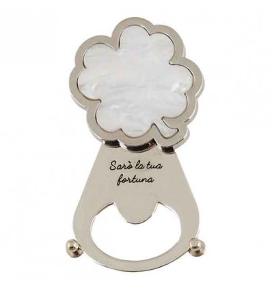 /TPP/563 Apribott. QUADRIFOGLIO bianco/acciaio NO SCATOLA