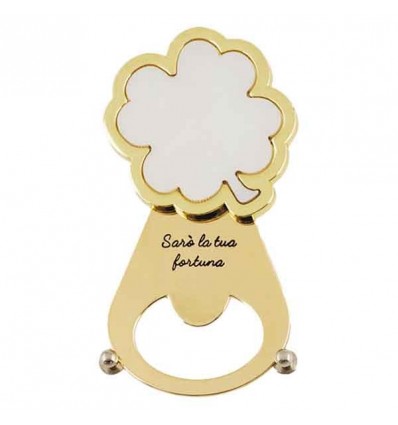 /TPP/573 Apribott. QUADRIFOGLIO bianco/oro NO SCATOLA