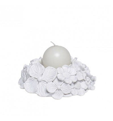 /FR 605 Portacandela d.11,03 fiori resina NO SCATOLA