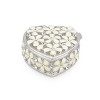 /71500M Scatola CUORE 5,6x5,8x2,5 fiori avorio e strass