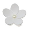 /18588M Fiore d.4,5 c/perla e adesivo BIANCO