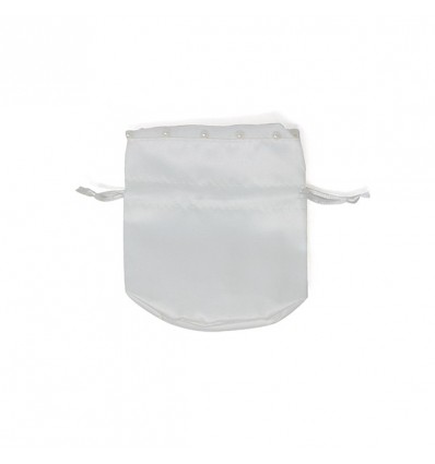 /2561P Secchiello raso opaco 6x9,5  c/perline CREMA