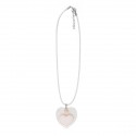 /TUA3 Collana cuore+rosa PESCA c/plex pizzo BIANCO+scat