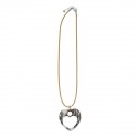 /TUA2 Collana cuore+rosa BIANCO c/plex pizzo NERO+scat