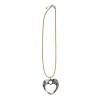 /TUA2 Collana cuore+rosa BIANCO c/plex pizzo NERO+scat