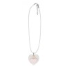 /TUA3 Collana cuore+rosa PESCA c/plex pizzo BIANCO+scat
