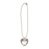 /TUA4 Collana cuore+rosa PESCA c/plex pizzo NERO+scat