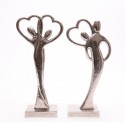 /OR 1083 Statua coppia cuore 12x27h alluminio (2mod)