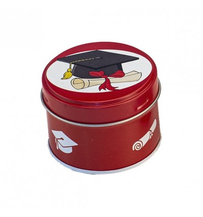 /LD4 Scatolina latta d.6,5x5h rossa dec. LAUREA