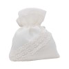 CK9073-B Sacchetto 10x12 tipo cotone c/pizzo BIANCO