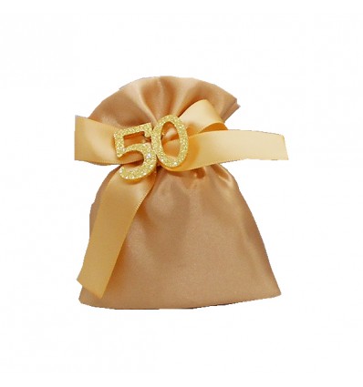 CK9079-ORO Sacchetto 10x13 raso c/appl.50 ORO