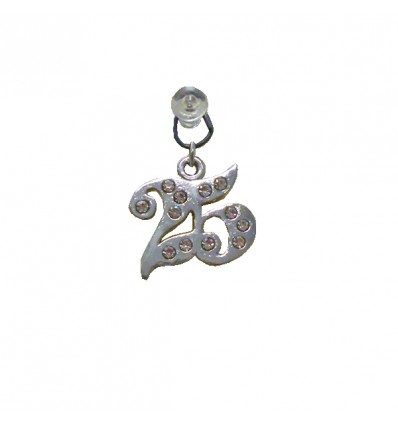 CK8536 Pendente cm2,5x2h 25' ARGENTO c/strass