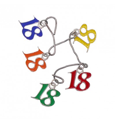 CK8544 Pendente 18' cm1,5 met.smaltato 5col.ass.