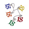 CK8544 Pendente 18' cm1,5 met.smaltato 5col.ass.