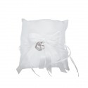 D70 Portafedi 18x18 c/applic. cuori arg.raso BIANCO