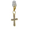 SC66-ORO Pendente CROCE 1,5x2 metallo c/strass ORO