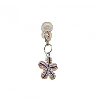 SC68-ARG Pendente FIORE 2x2 metallo c/strass ARGENTO