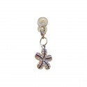 SC68-ARG Pendente FIORE 2x2 metallo c/strass ARGENTO