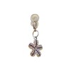 SC68-ARG Pendente FIORE 2x2 metallo c/strass ARGENTO