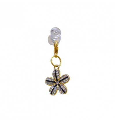 SC68-ORO Pendente FIORE 2x2 metallo c/strass ORO