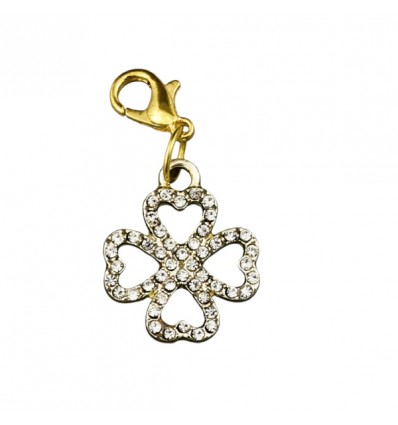 1067464 Pendente QUADRIFOGLIO d.1,8 brillantinato ORO