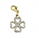 1067464 Pendente QUADRIFOGLIO d.1,8 brillantinato ORO