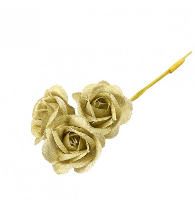 1023358 Rosa piccola d.3 stoffa ORO
