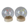 1422003 Sfera vetro picc d.12 con fiori led 2col.ass.