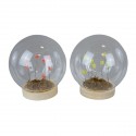 1422004 Sfera vetro gde d.15 con fiori led 2col.ass.