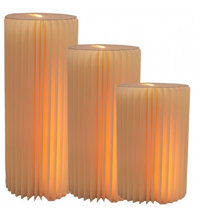 1436005 Set 3 colonne carta led h60/80/100 BIANCHE